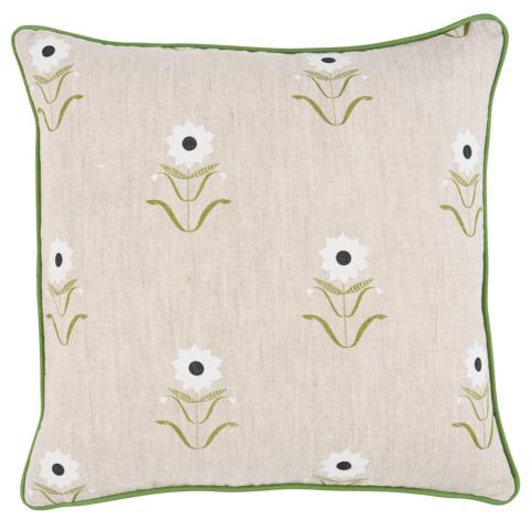 Forget Me Nots Pillow_WHITE ON LINEN