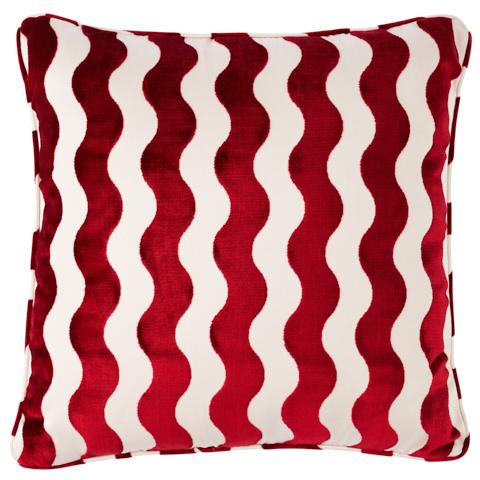 The Wave Velvet Pillow_RED