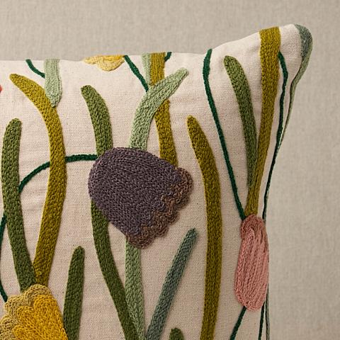 Deco Flower Embroidery Pillow_MULTI