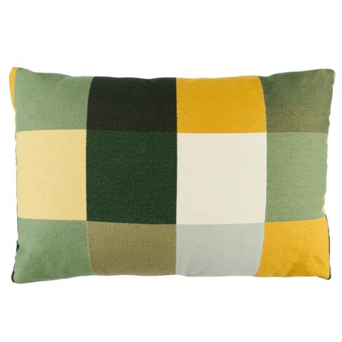 Embroidered Tile Pillow_Green