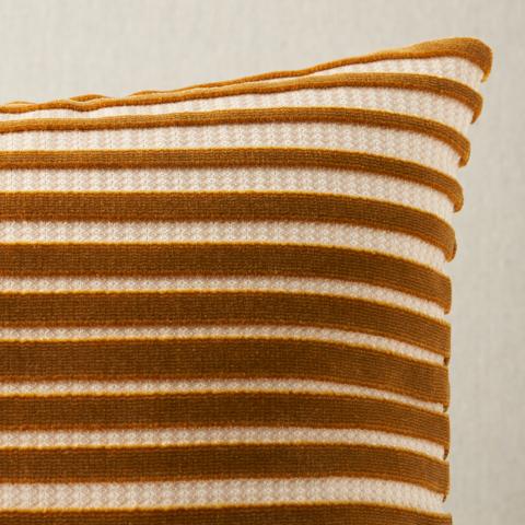 Chimay Stripe Velvet Pillow_BRONZE