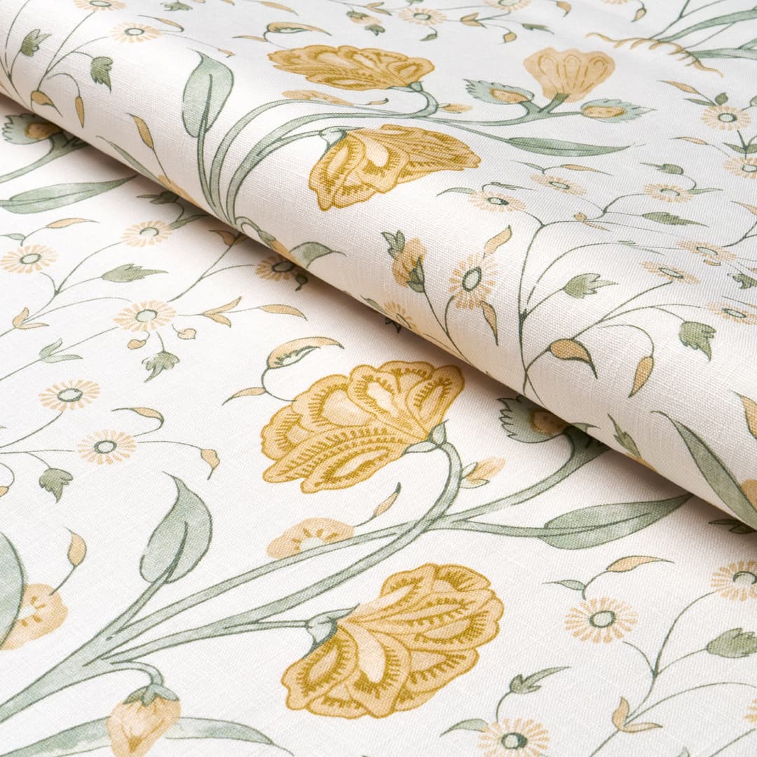 Khilana Floral - Marigold Fabrics | Schumacher