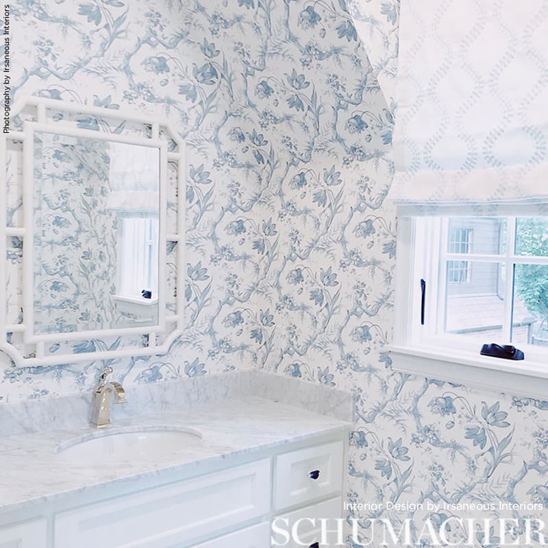 Toile De Fleurs - Delft Wallpapers | Schumacher