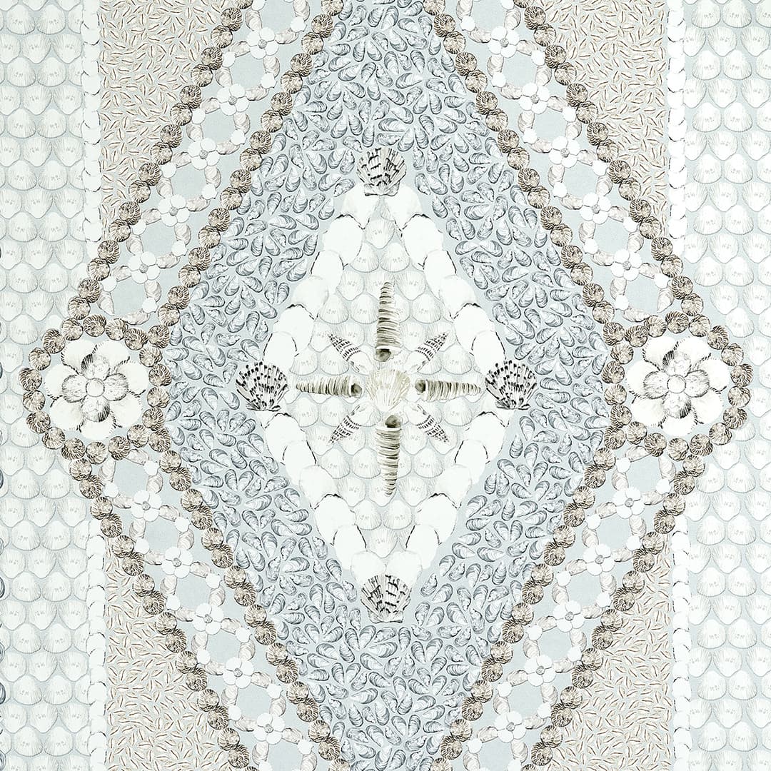 Shell Grotto Panel Shell Grotto Panel B - Seafoam Wallpapers | Schumacher