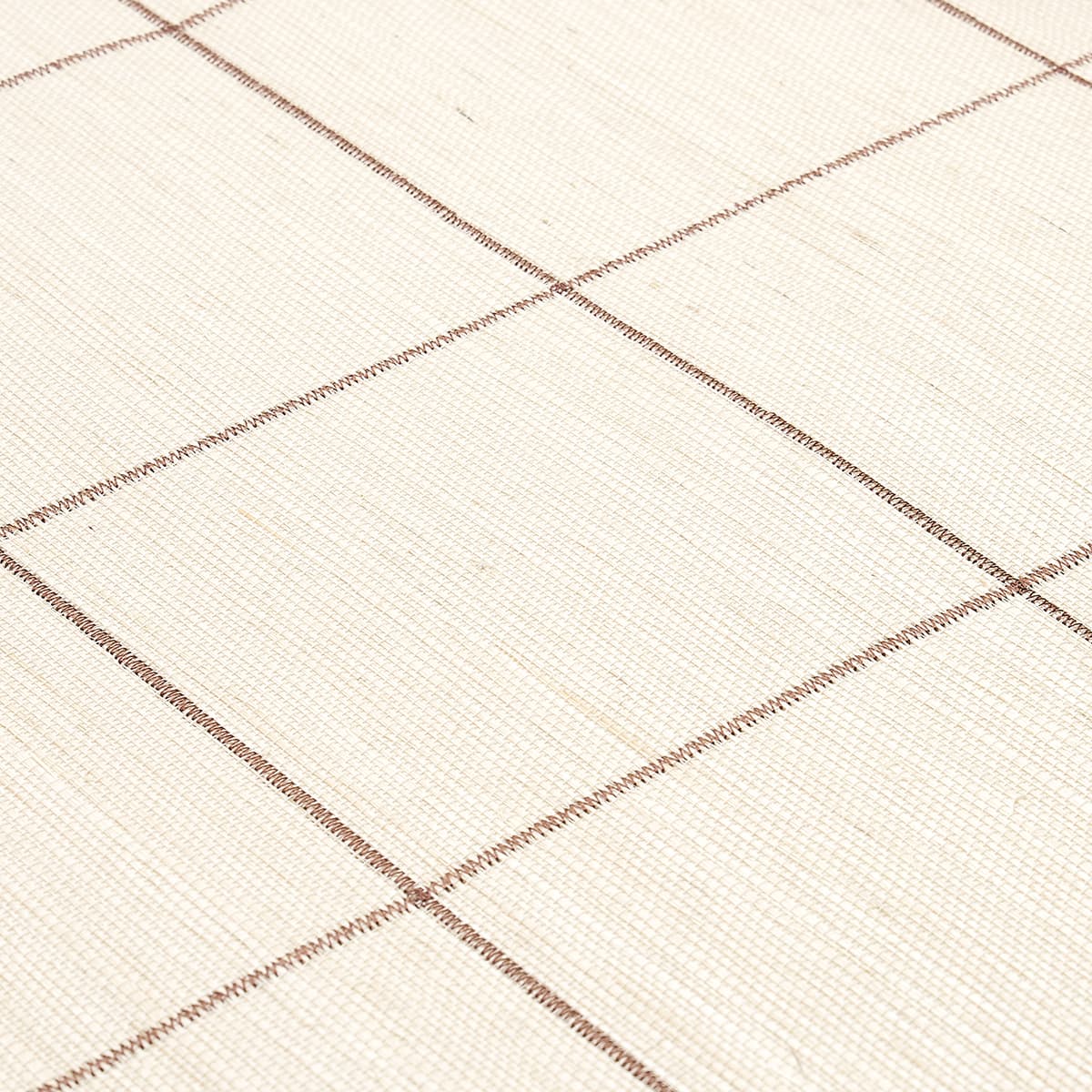 Windowpane Embroidered Sisal - Java Wallpapers | Schumacher