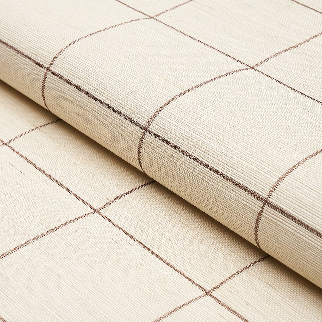 Windowpane Embroidered Sisal - Java Wallpapers | Schumacher