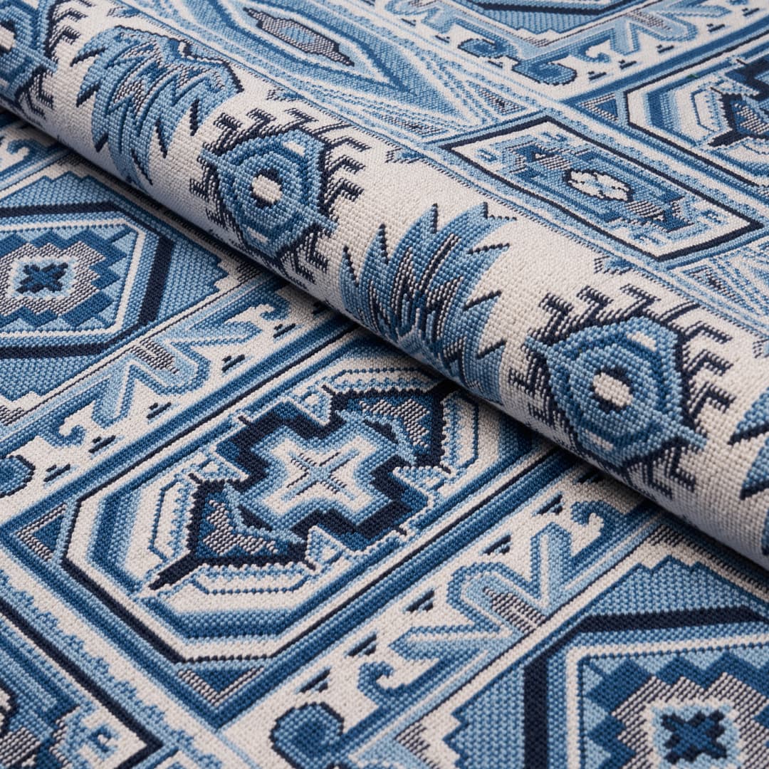 Crowley Épinglé - Blue Fabrics | Schumacher