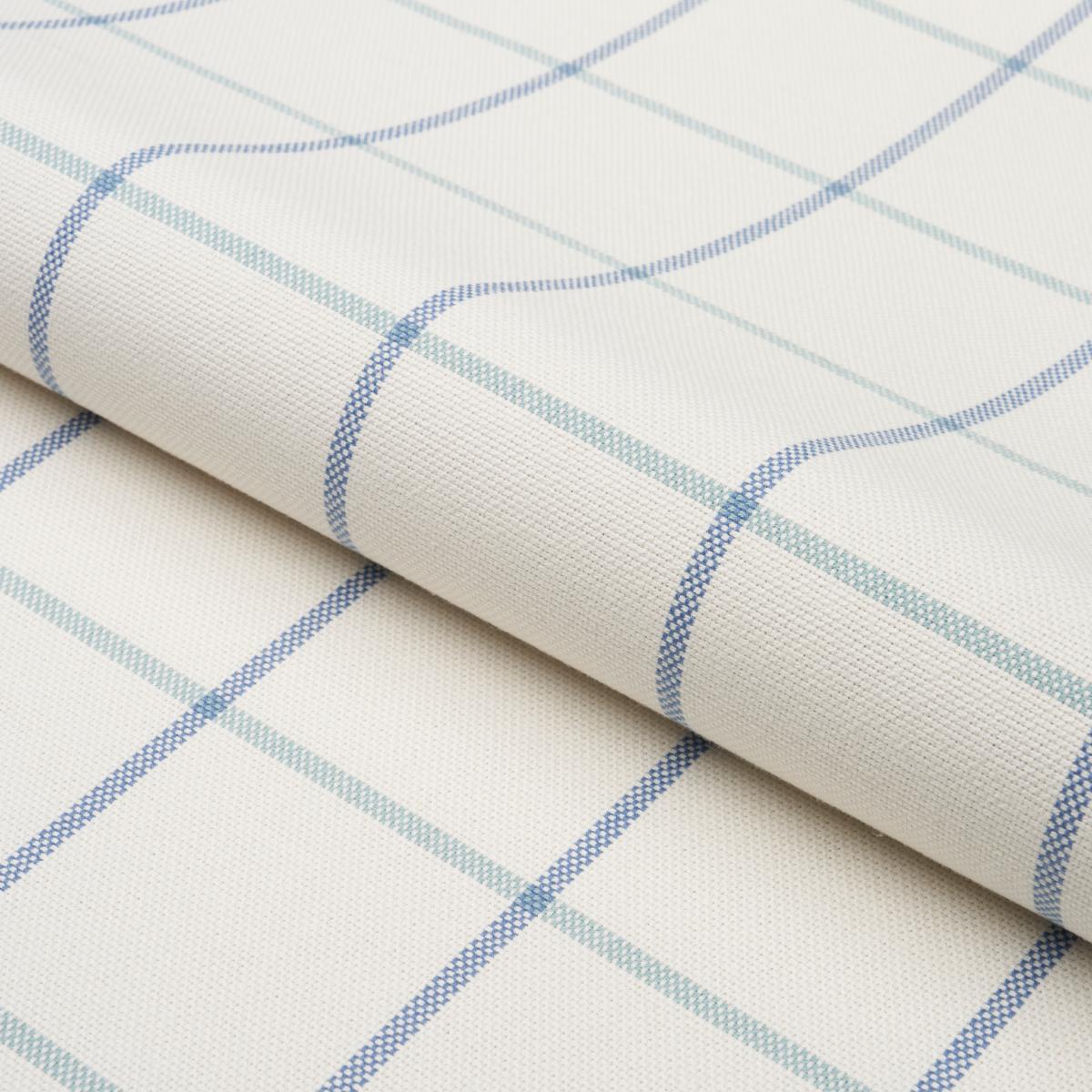 Frannie Windowpane - Cobalt Fabrics | Schumacher