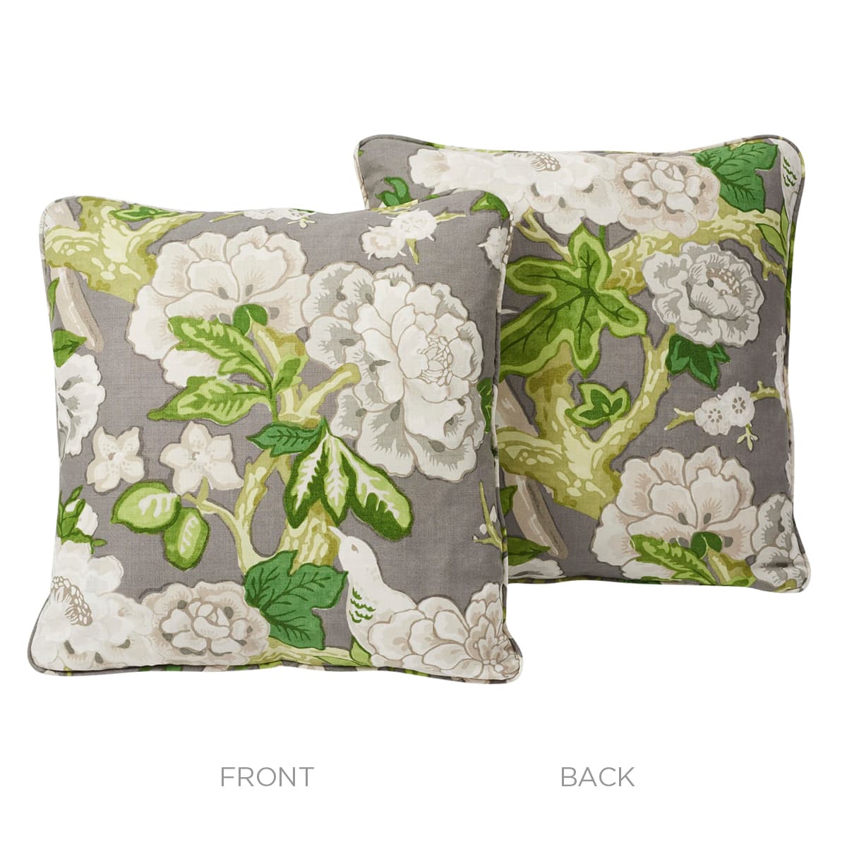 Bermuda Blossoms Pillow - Slate Pillows & Accessories | Schumacher