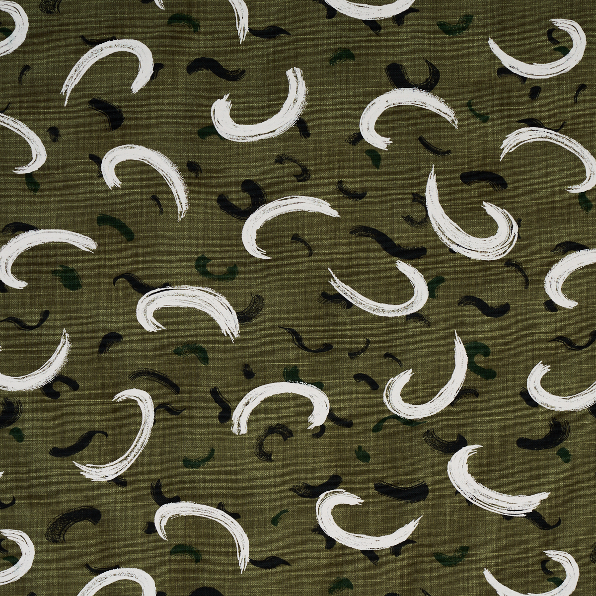 Schumacher Brushmark by David Kaihoi in Olive - Paper-Backed Fabric