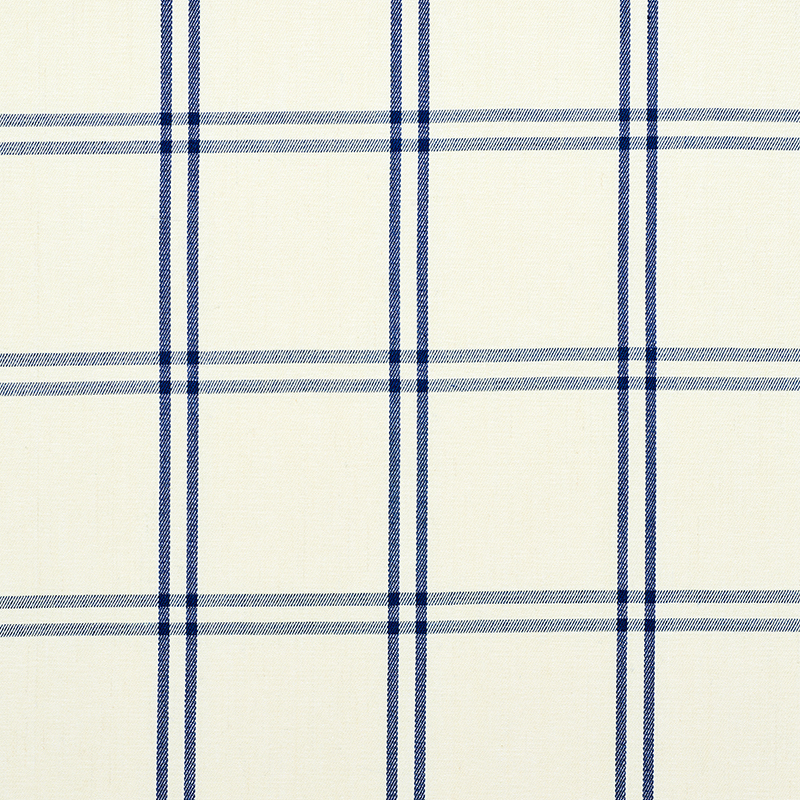 Schumacher Luberon Plaid in Blue - Paper-Backed Fabric