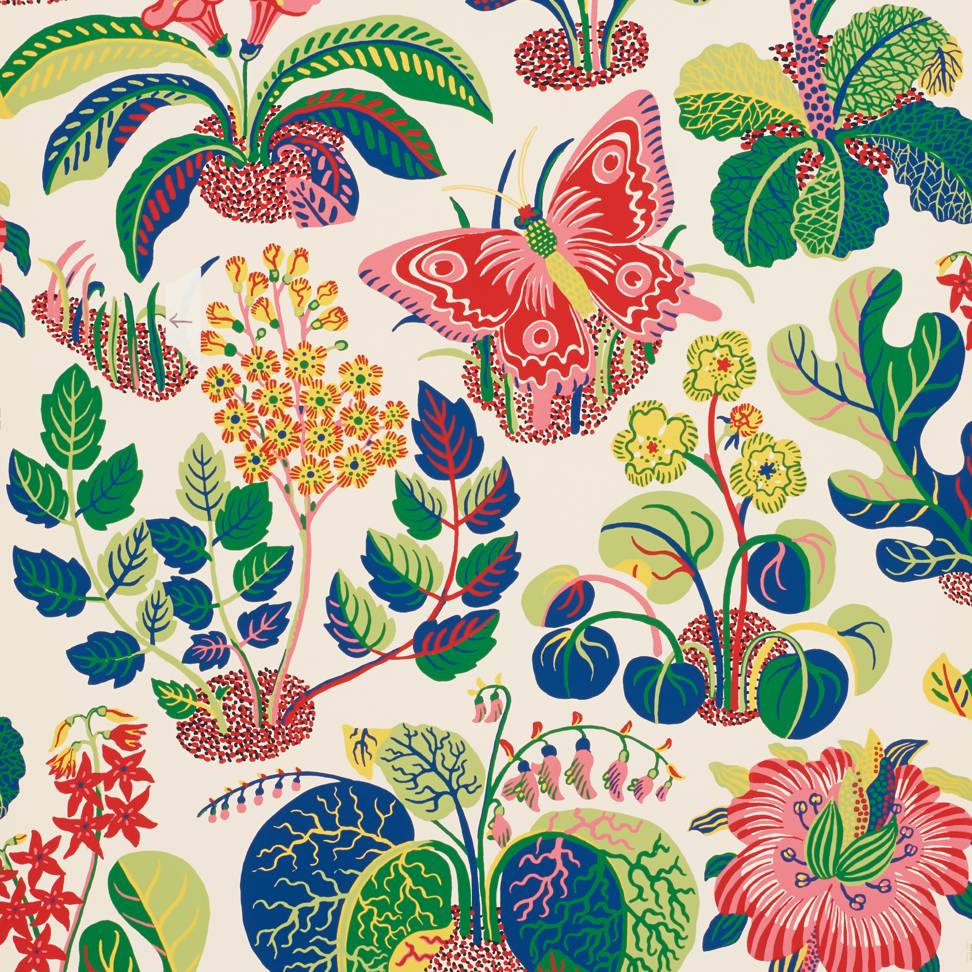 Schumacher Josef Frank Exotic Butterfly Wallcovering in Spring