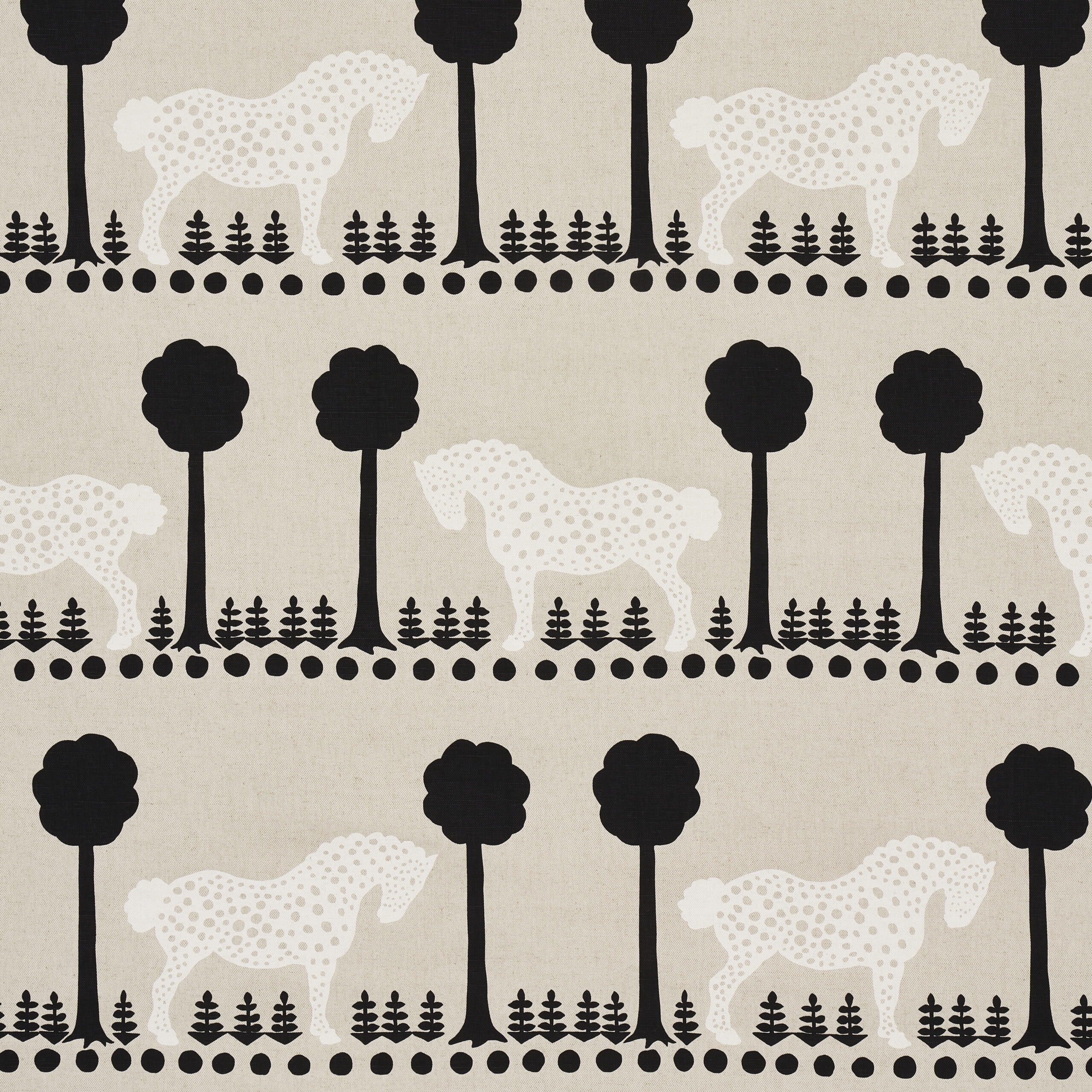 Schumacher Polka Dot Pony Fabric in Natural, from the Folly Cove collection