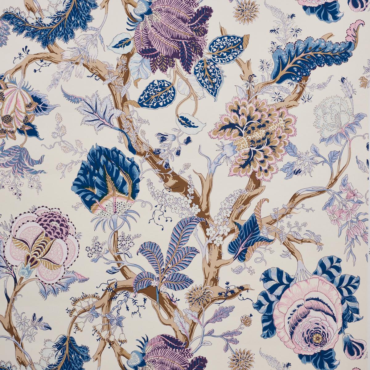 Schumacher Indian Arbre Wallpaper in Hyacinth