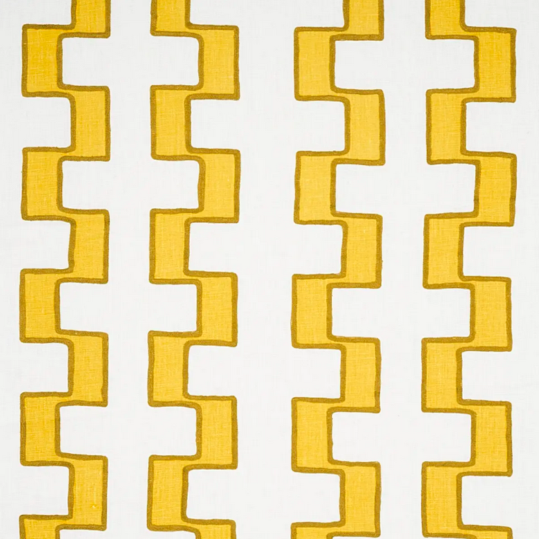 Schumacher Dixon Embroidered Print Linen