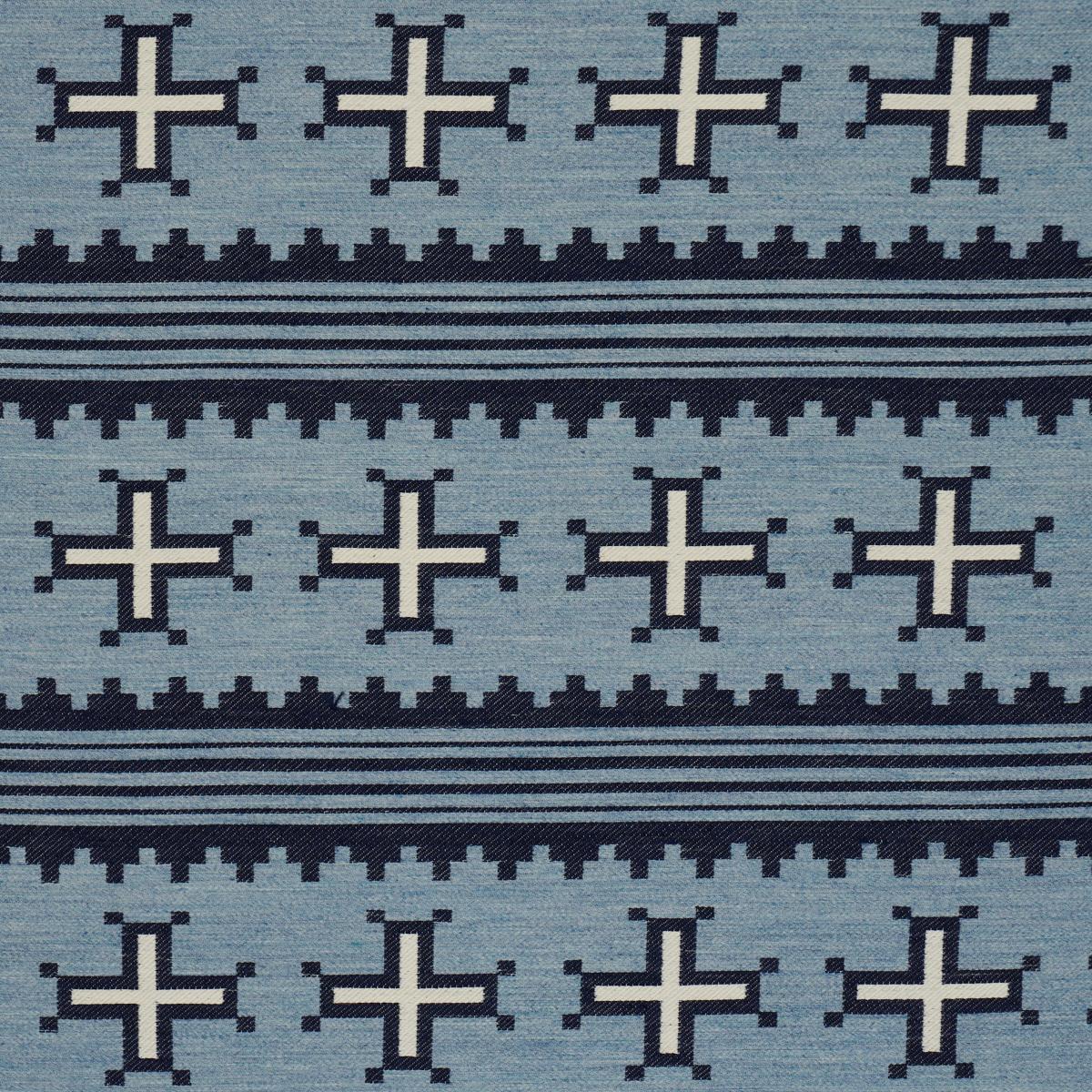 Schumacher Born for Water fabric in Sky