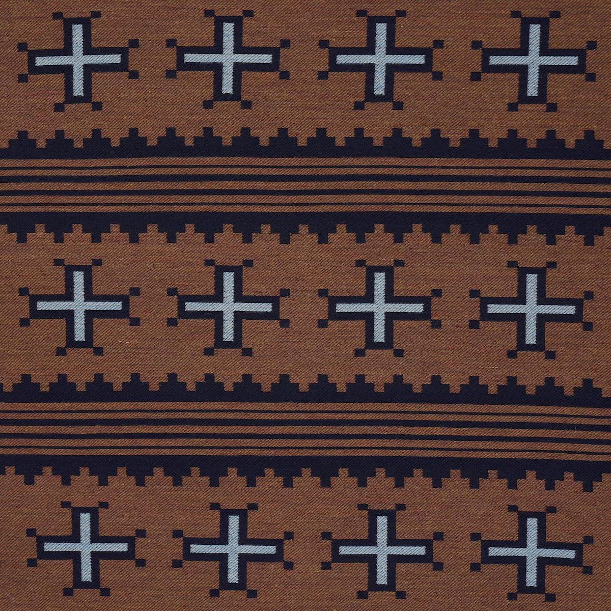 Schumacher Born for Water fabric in Terracotta