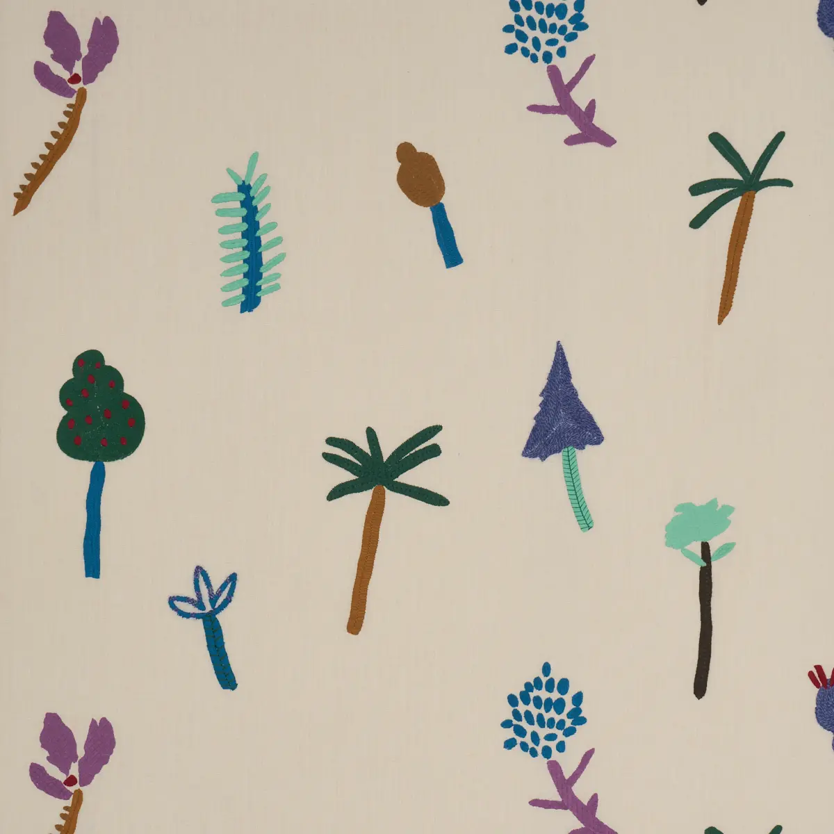 Tropical Trees fabric in Multi by Caroline Z Hurley for Schumacher