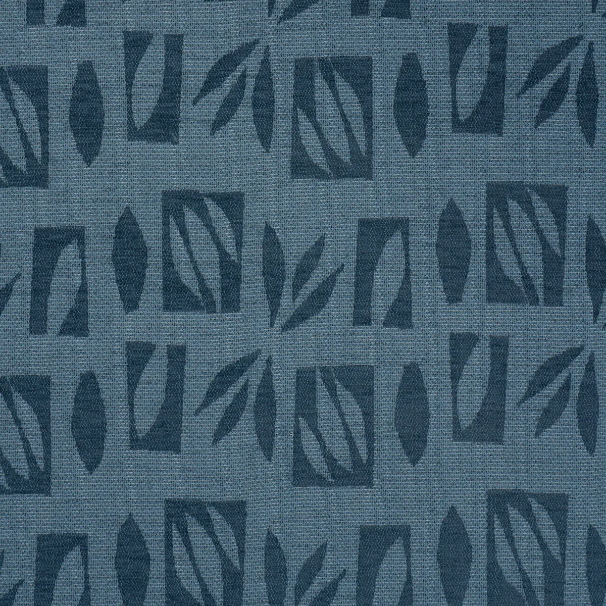 Banana Leaf Cutout Fabric in Blue by Caroline Z Hurley for Schumacher